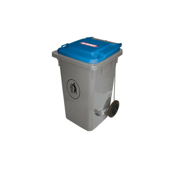 Cubo Contenedor Basura de Pedal Azul 100 Litros  ARAVEN