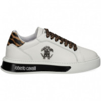 Talon Leopardo Deportivo Blanco  ROBERTO CAVALLI