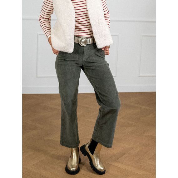 HAPPY BRAND Pantalones Pantalón Happy Paris Devon Kaki de Pana