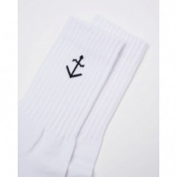 Calcetines LA PAZ Elías Off White Dark Navy Logo