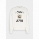 Sudadera TOMMY JEANS Boxy Luxe Blanca Pb