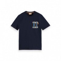 SCOTCH & SODA Camisetas Hombre Camiseta Scotch And Soda Regular Fit Algodón Orgánico con Bolsillo