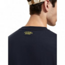 SCOTCH & SODA Camisetas Hombre Camiseta Scotch And Soda Regular Fit Algodón Orgánico con Bolsillo