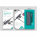 DEVIA Leopard USB 3.2 Gen 1 (3.1 Gen 1) Type- C Grey, Dockingstation + USB Hub