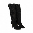 Bota Alta con Strassante Negro  ALMA EN PENA