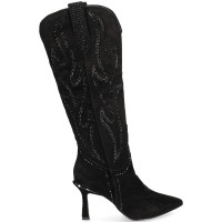 Bota Alta con Strassante Negro  ALMA EN PENA