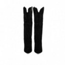 Bota Alta con Strassante Negro  ALMA EN PENA