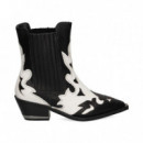 Botin Cowboy Combi Negro  ALMA EN PENA
