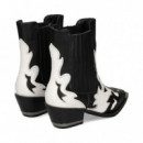 Botin Cowboy Combi Negro  ALMA EN PENA