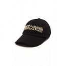 Baseball Cap Logo Embroidery 3D Up Black  JUST CAVALLI