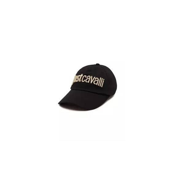 Baseball Cap Logo Embroidery 3D Up Black  JUST CAVALLI