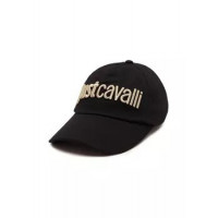 Baseball Cap Logo Embroidery 3D Up Black  JUST CAVALLI