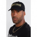 Baseball Cap Logo Embroidery 3D Up Black  JUST CAVALLI