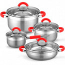 Batería Cocina Set 8 Piezas Vitro Inducción Acero  GRIDINUX
