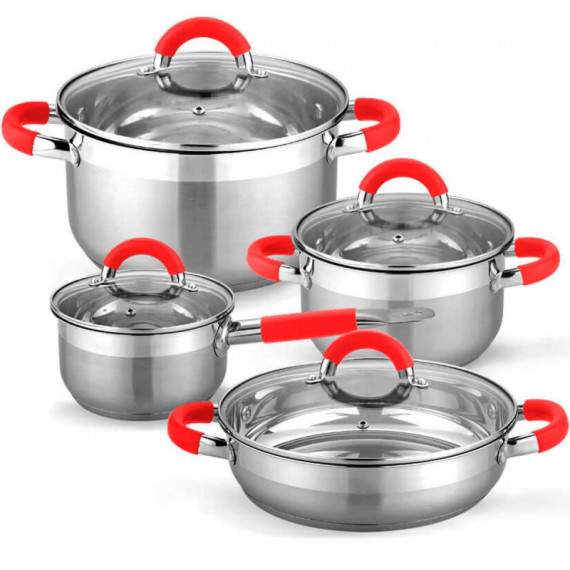 Batería Cocina Set 8 Piezas Vitro Inducción Acero  GRIDINUX