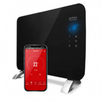 Radiador Eléctrico Cristal 1000W Negro Wifi App  GRIDINUX