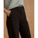 Pantalones Pantalón YERSE de Punto Ancho Chocolate