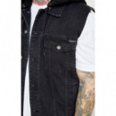 Chaleco Siksilk denim negro PB