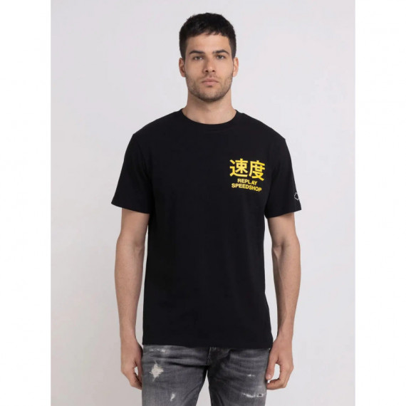 Camisetas Hombre Camiseta REPLAY de Punto con Estampado Speed Shop