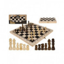 OUT OF THE BLUE Juego de Madera Ajedrez Plegable 34X34CMS 69/3058