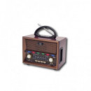 SAMI Radio Vintage 4 Bandas RS-11818 con Usb/micro S/bluetooth Luces Disco Pilas y Corriente Madera