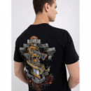 Camisetas Hombre Camiseta REPLAY de Punto con Estampado Tour 1981