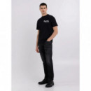 Camisetas Hombre Camiseta REPLAY de Punto con Estampado Tour 1981