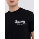 Camisetas Hombre Camiseta REPLAY de Punto con Estampado Tour 1981