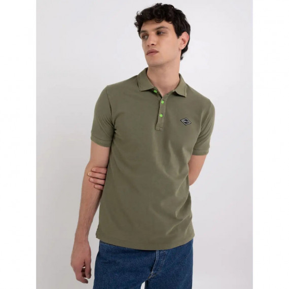 Polos Polo REPLAY con Estampado y Botones en Contraste Verde