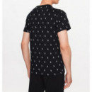 Camiseta Polo Ralph Lauren negra multilogos