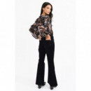 Pantalones Pantalón MOLLY BRACKEN Acampanado en Tejido de Pana Navy Blue