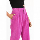 Pantalones Pantalón MOLLY BRACKEN Largo en Tejido de Pana Purple Bougainvillier