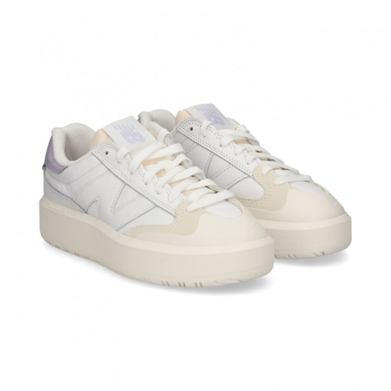 Talon Lila Deportivo Piel Blanco  NEW BALANCE