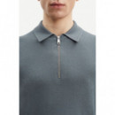 Jerséis y Sudaderas Jersey SAMSØE SAMSØE Guna Half Zip 10490 Stormy Weather