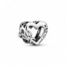 PANDORA Charm en Plata de Ley Love You Mum Corazón Inifinito 798825C00
