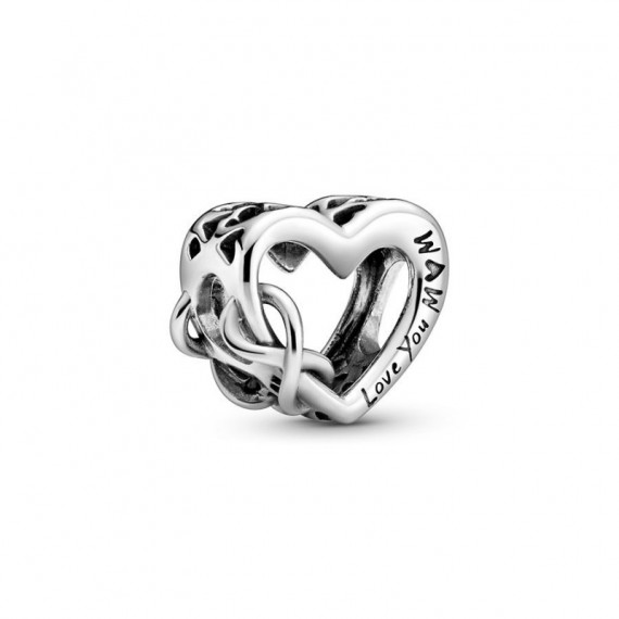 PANDORA Charm en Plata de Ley Love You Mum Corazón Inifinito 798825C00