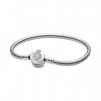 PANDORA Pulsera Moments en Plata de Ley Corona Brillante con Cadena de Serpiente 599046C01