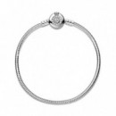 PANDORA Pulsera Moments en Plata de Ley Corona Brillante con Cadena de Serpiente 599046C01