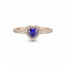 PANDORA PANDORA Rose Anillo en PANDORA Rose Corazón Azul Brillante 188421C01