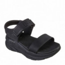 SKECHERS  Sandals Black Mesh D'lux Walker 119226-BBK