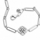 PANDORA Dia de la Madre Pulsera en Plata de Ley Eslabones Pétalos de Rosa 599409C01