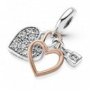 PANDORA San Valentín Charm Colgante Doble Candado Corazón 780087C01