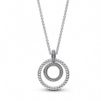 PANDORA Moments Collar con Colgante PANDORA Signature en Plata de Ley 392308C01