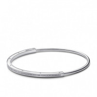 PANDORA Moments Pulsera Rígida PANDORA Signature en Plata de Ley 592313C01