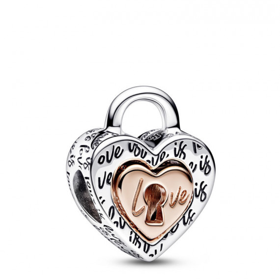 PANDORA Charm Candado Corazón Divisible en Dos Tonos 782505C00