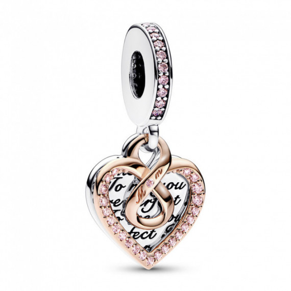 PANDORA Charm Colgante Doble Corazón Infinito en Dos Tonos 782641C01