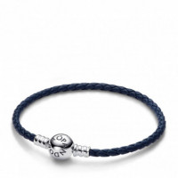 PANDORA Pulsera de Cuero Trenzado Azul 592790C01