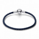 PANDORA Pulsera de Cuero Trenzado Azul 592790C01