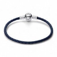 PANDORA Pulsera de Cuero Trenzado Azul 592790C01