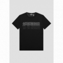 Camiseta Slim Fit de 100 % Algodón con Logotipo Estampado con Efecto Engomado  ANTONY MORATO